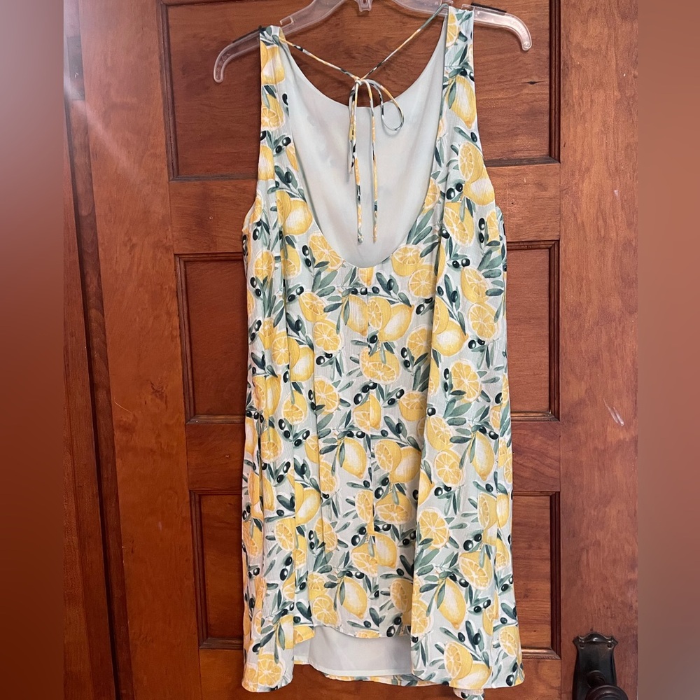 Abercrombie & Fitch Yellow Lemon Print Mini Dress - Picture 2 of 3